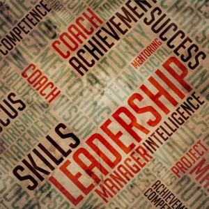 Leadership Concept. Grunge Wordcloud on Old Fulvous Paper.